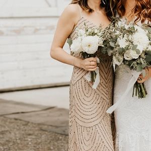 Adrianna Papell Art Deco Beaded Blouson Gown